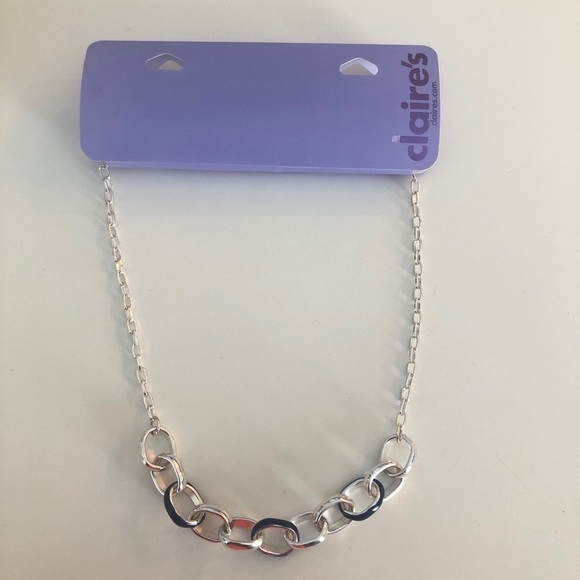 Claire's Silver Enamel Link Statement Jewelry - Picture 2 of 7